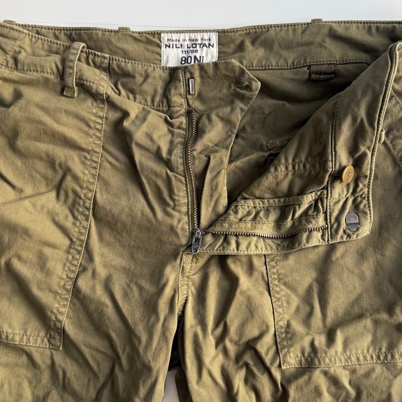 Nili Lotan Henna Cropped Military Olive Green Pants Sz 8 Zip Hem Utility Jogger - Picture 8 of 10